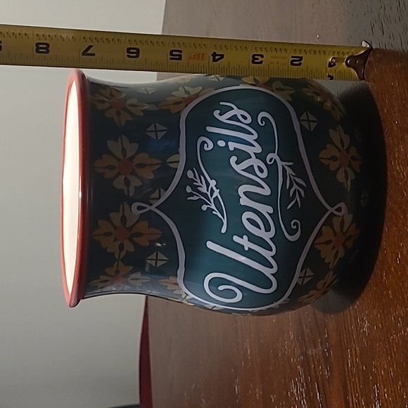 Pioneer Woman Vintage Geo Large Belly shape Utensil Crock No longer available EC - Picture 8 of 10